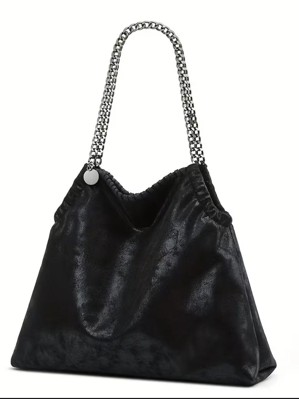 Black Chain-Handle Tote Bag - Unbranded like Stella McCartney